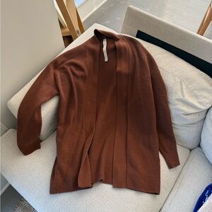 Lululemon Merino Wool Blend Ribbed Cardigan - Roasted Brown